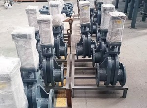 Pneumatic cast steel knife gate valve with flange connection, resistant to high temperature and pressure