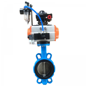 Pneumatic regulating wafer butterfly valve with stainless steel valve plate, non-rusting