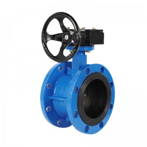 Manual switch cast steel butterfly valve with flange connection and retractable function.